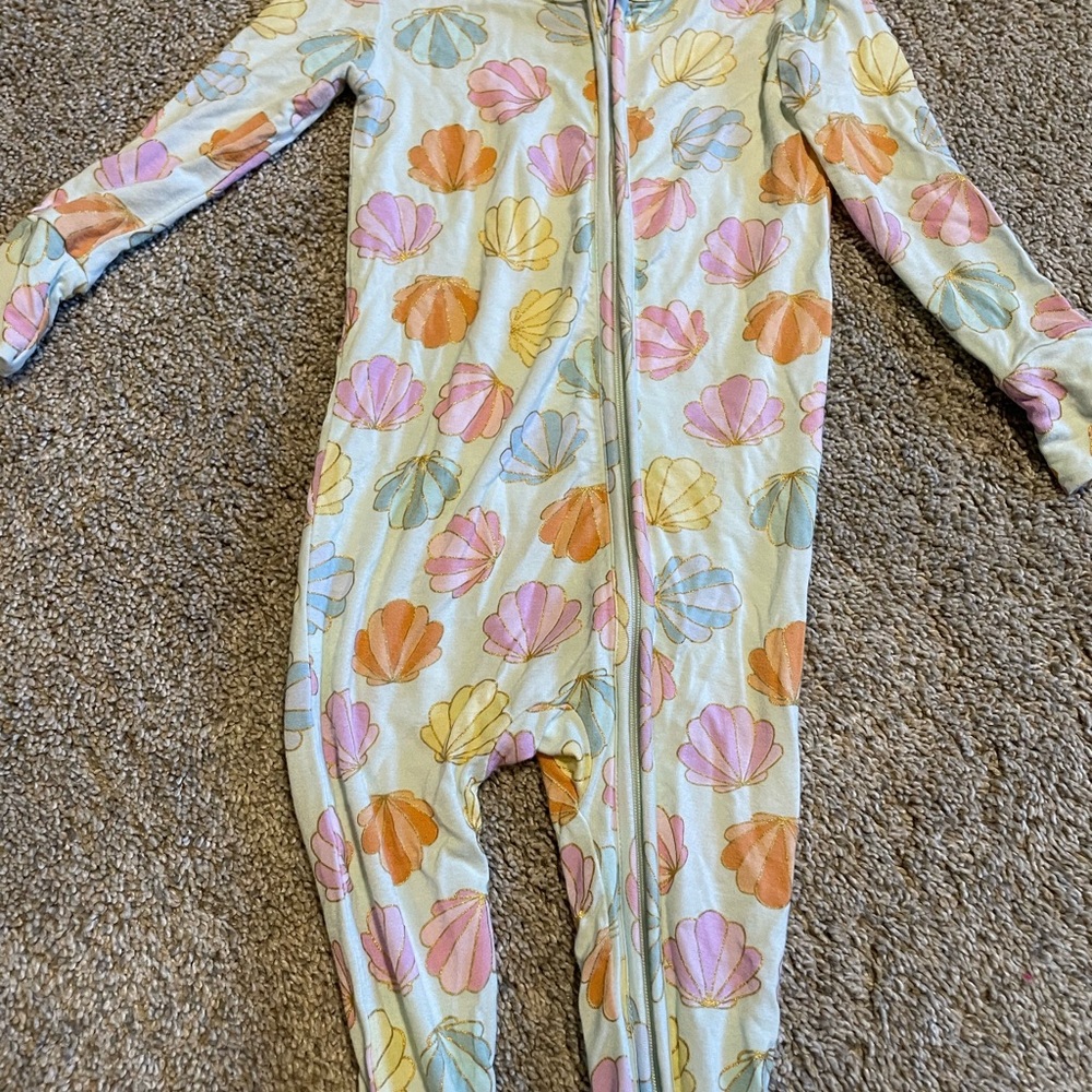 Posh Peanut Seashell Pattern Kids Footie